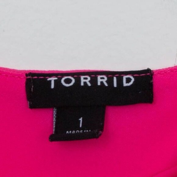 Torrid Womens Sophie Embroidered Double Layer Floral Tank Top Size 1X Pink Flowy - Picture 5 of 8